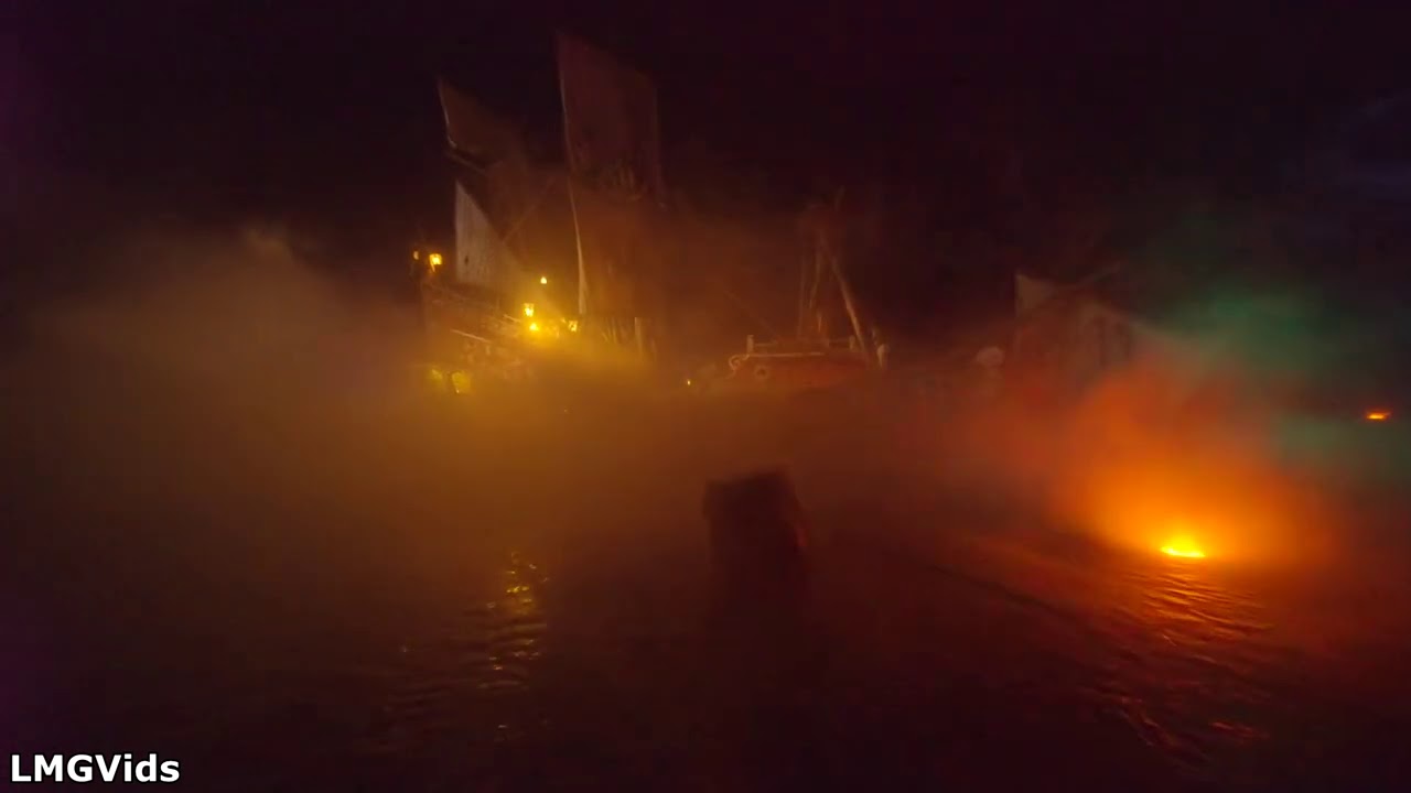 [2020] Pirates of the Caribbean ride - Backwards POV @ Disneyland park | Low Light