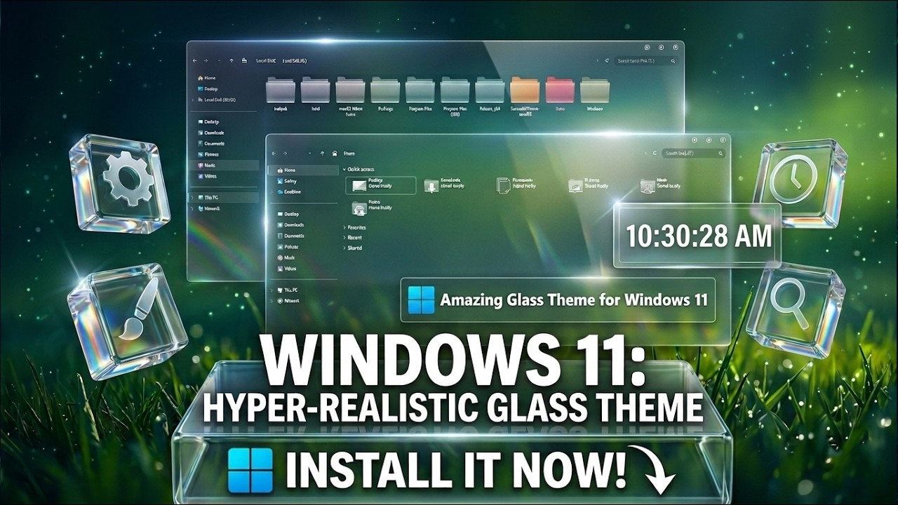 Amazing Glass Theme for Windows 11 | Full Customization Guide