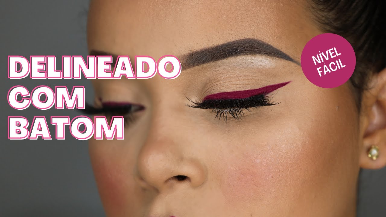 Delineado colorido com batom