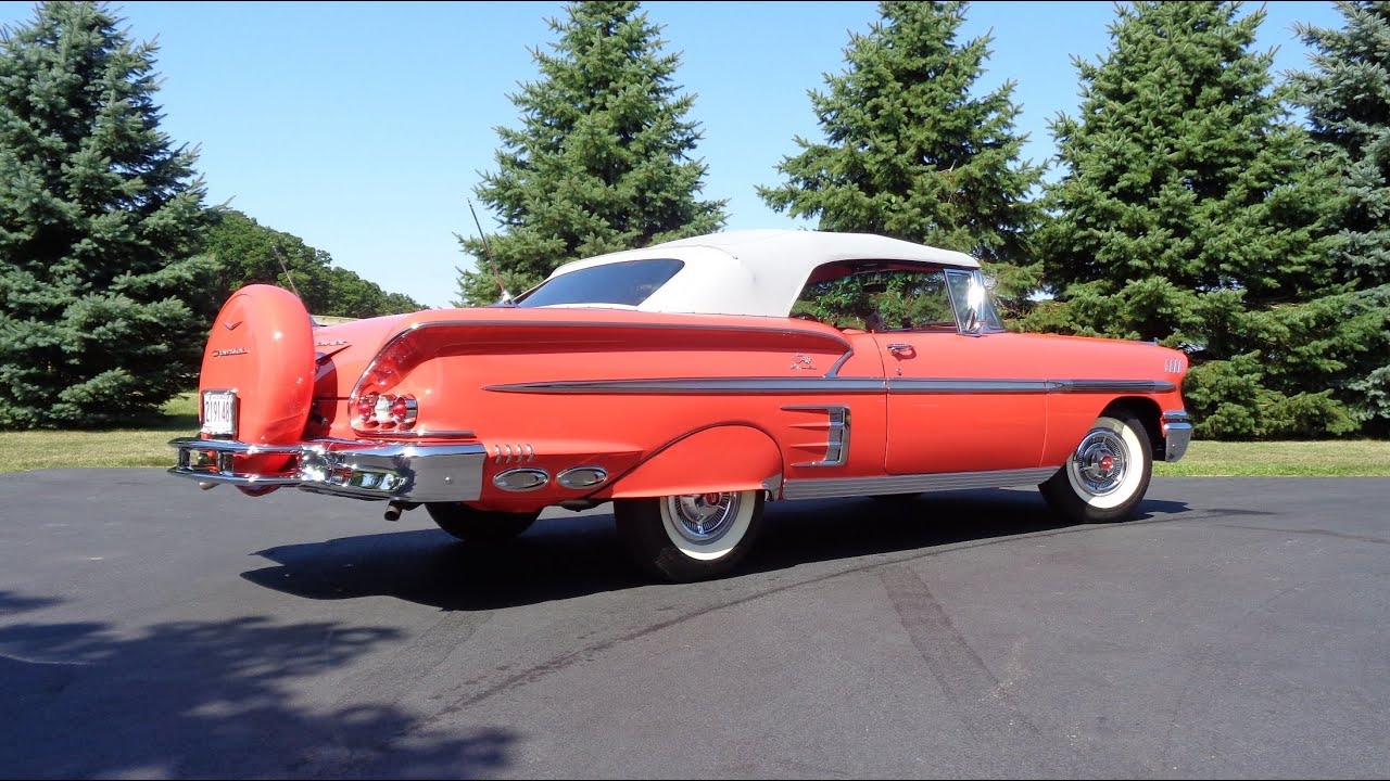 Chevrolet Chevy Impala Convertible 348 Tri Power 1958 года в красном цвете и история Ride My Car ...