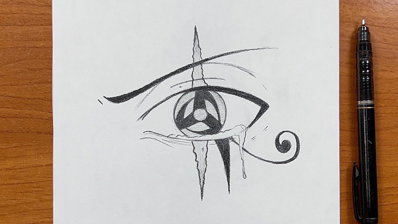 Easy to draw || How to draw kakashi eye step-by-step