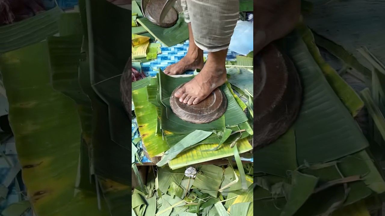 Indian Traditional BANANA Leaves Cutting Process #shorts