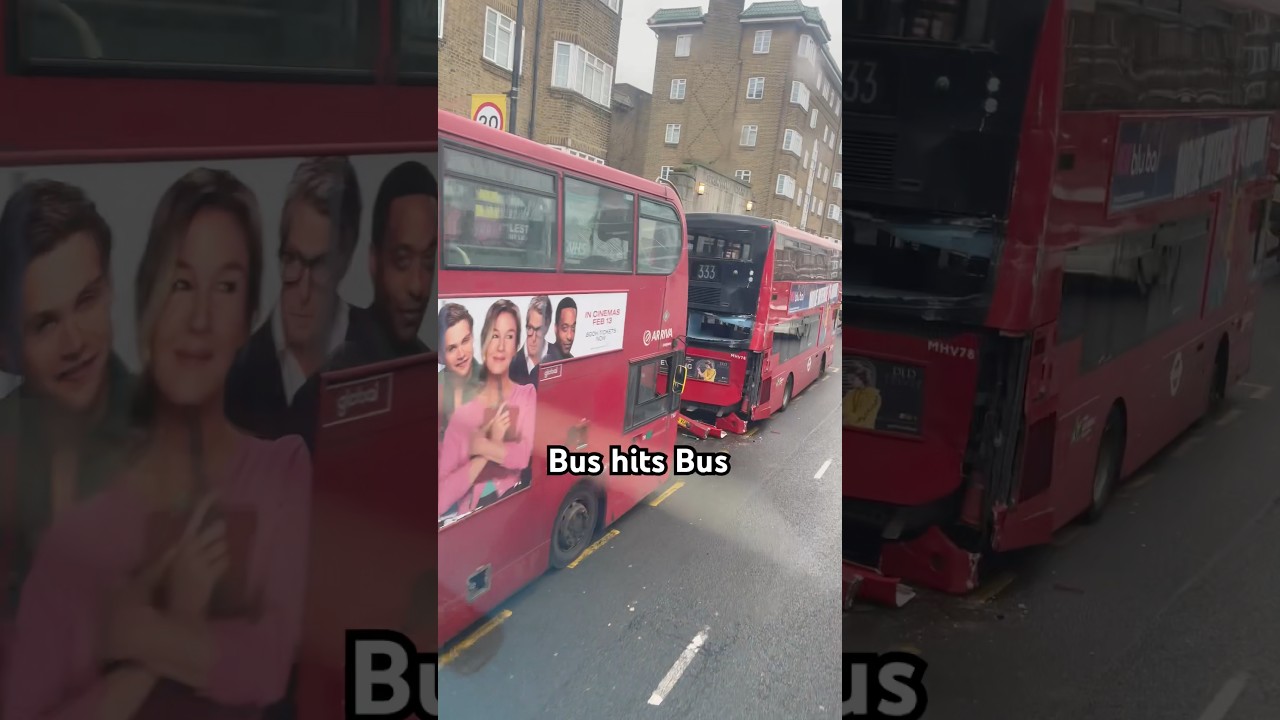 A London Bus 250 Runs into the back of another Bus
