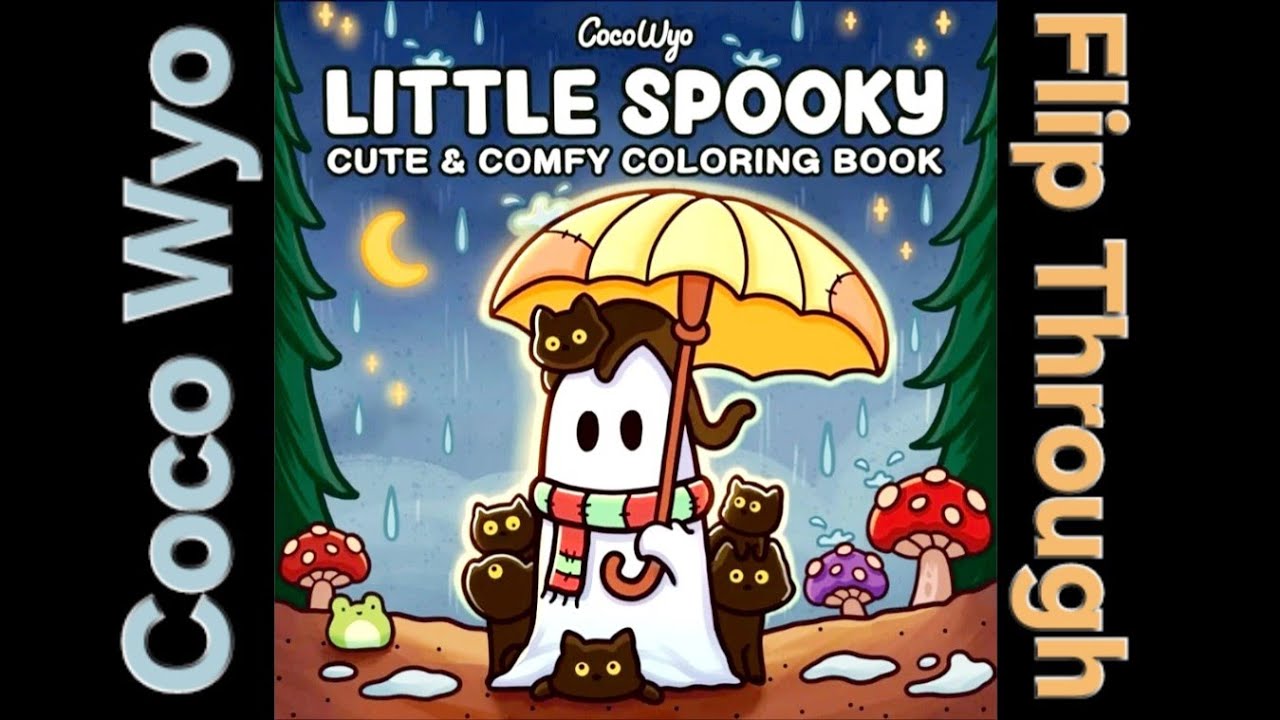 Little Spooky Coloring Book for Adults by Coco Wyo Flip Through