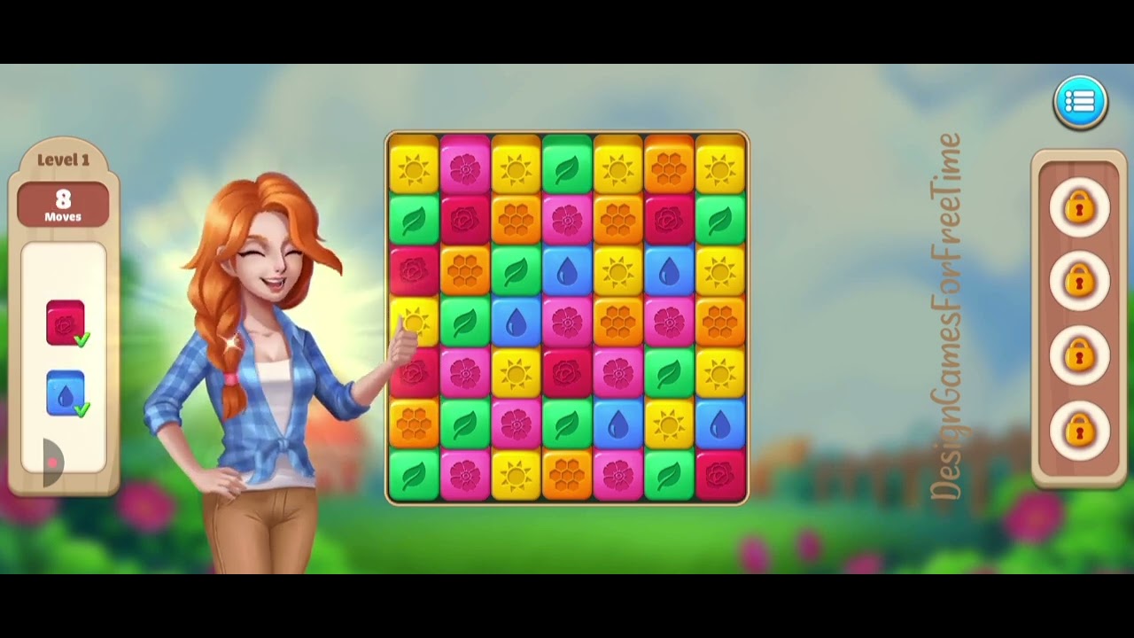 Dream Garden: Makeover Design - Level 1 gameplay block popping logic puzzle renovating decor game