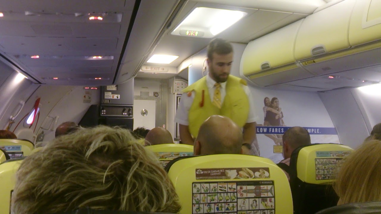 Ryan air safety checks and take off! Leeds Bradford too Gdansk