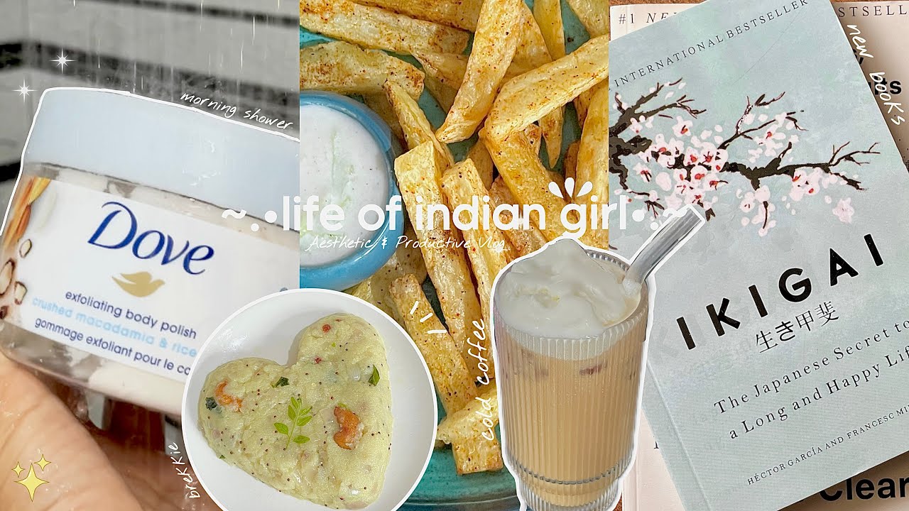 Day in my life 🌿🧋| Aesthetic vlog Indian | life of introvert girl | Productive and chill vlog