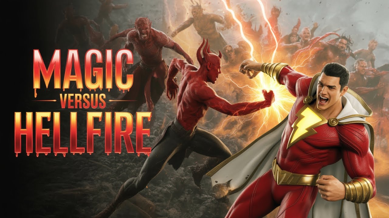 Spawn vs Shazam Dark vs Sabbac  Demonic Lightning