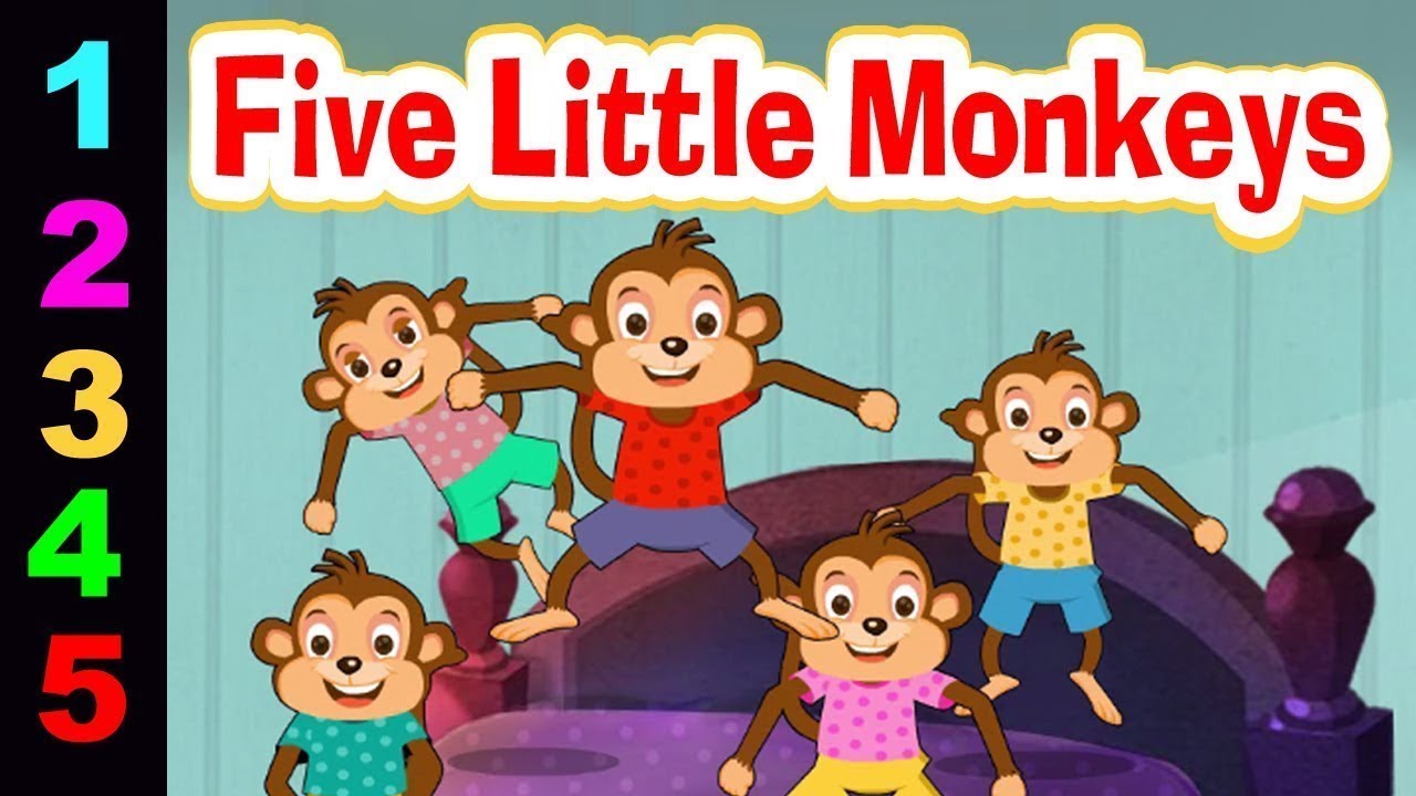 Five Little Monkeys Jumping On The Bed Song | Five Little Monkeys Jumping On The Bed Nursery Rhyme
