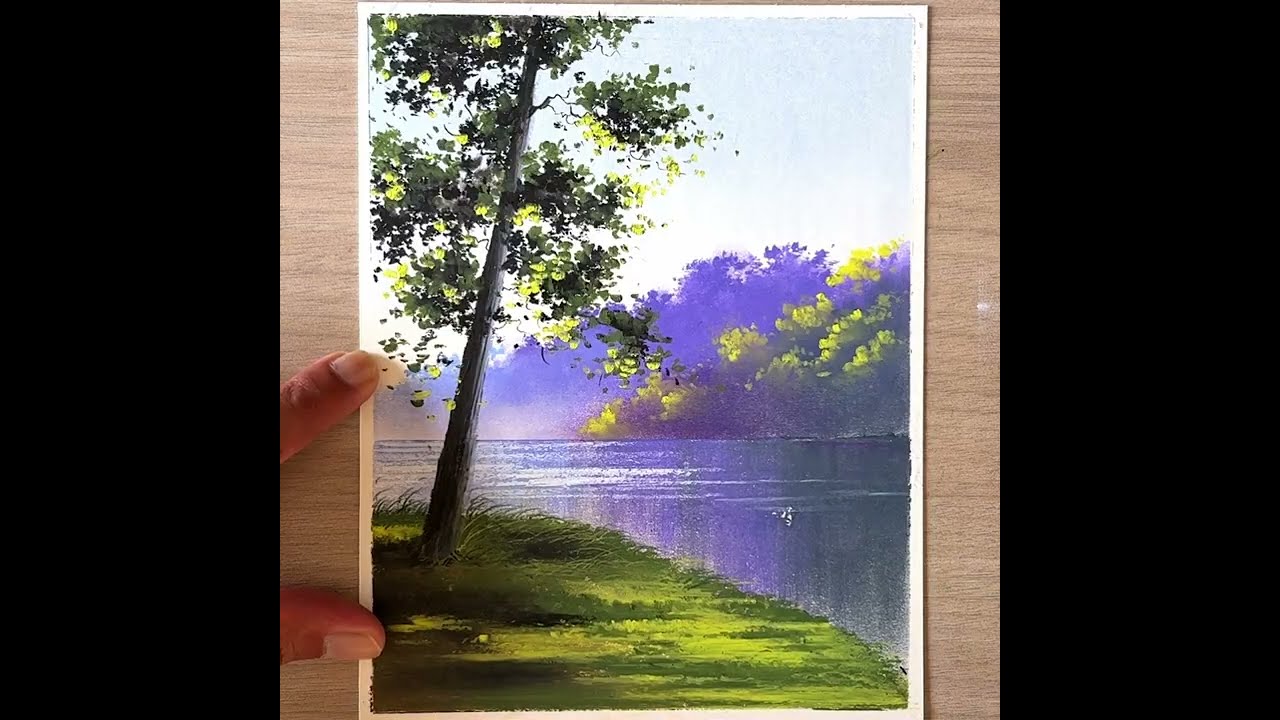 Painting peace : Oil pastel scenery with depth and light