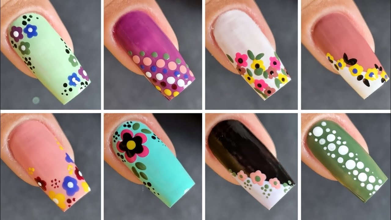 Flower Nailart || Nailart at Home  