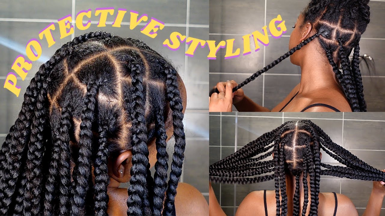 LARGE KNOTLESS BRAIDS FOR THE WIN ✨ $13 Easy Protective Style Install | cheymuv