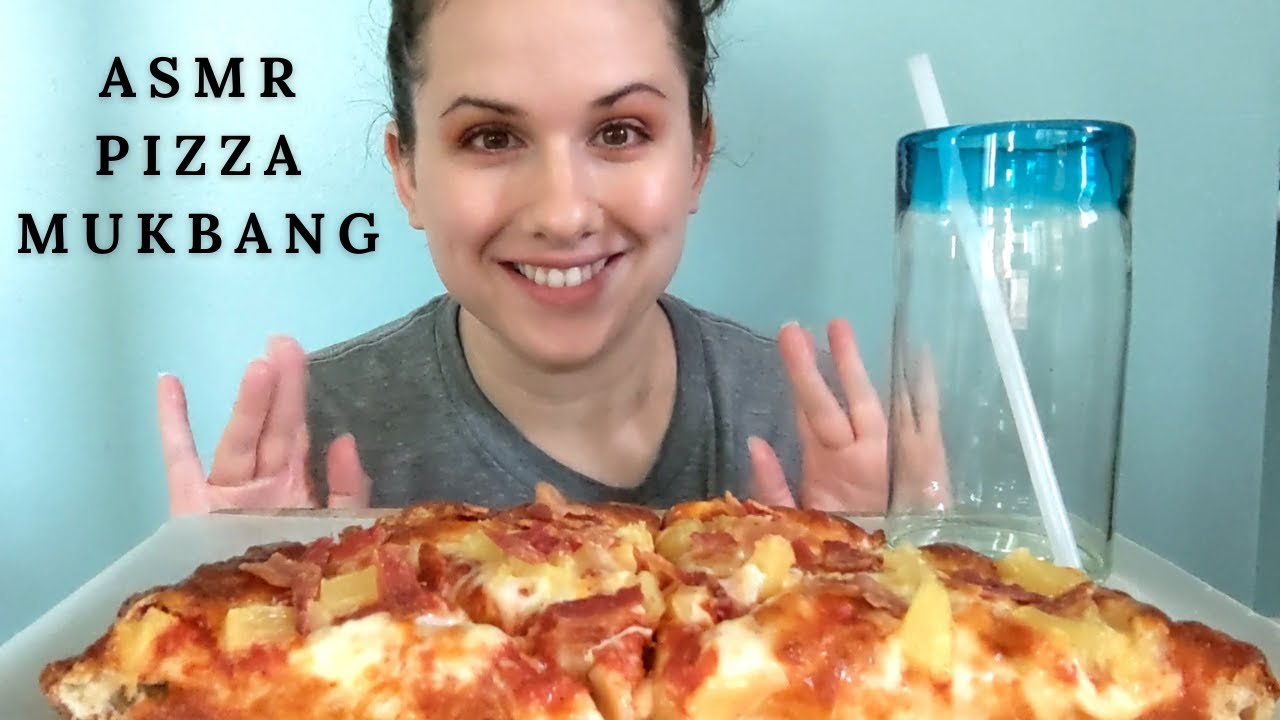 ASMR HAWAIIAN PIZZA MUKBANG | Eating Show *No Talking | Eating Sounds Featuring My Dog ARI