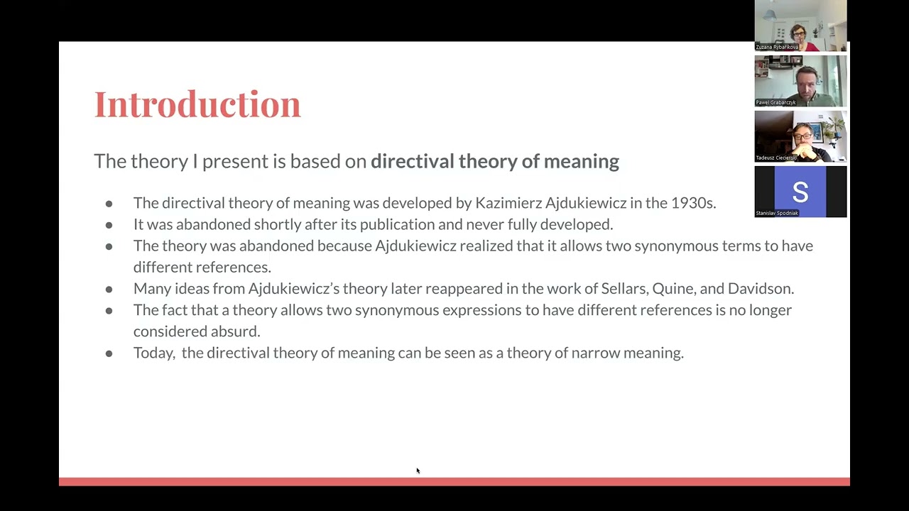 New applications of the directival theory of meaning (lecture by Paweł Grabarczyk)
