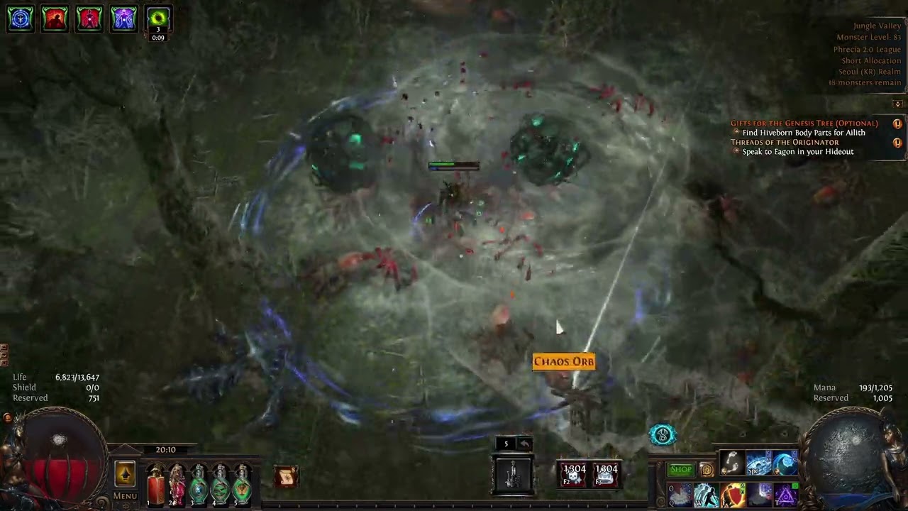 Phrecia 2.0 Bog Shaman Vaal Cold Snap Mapping