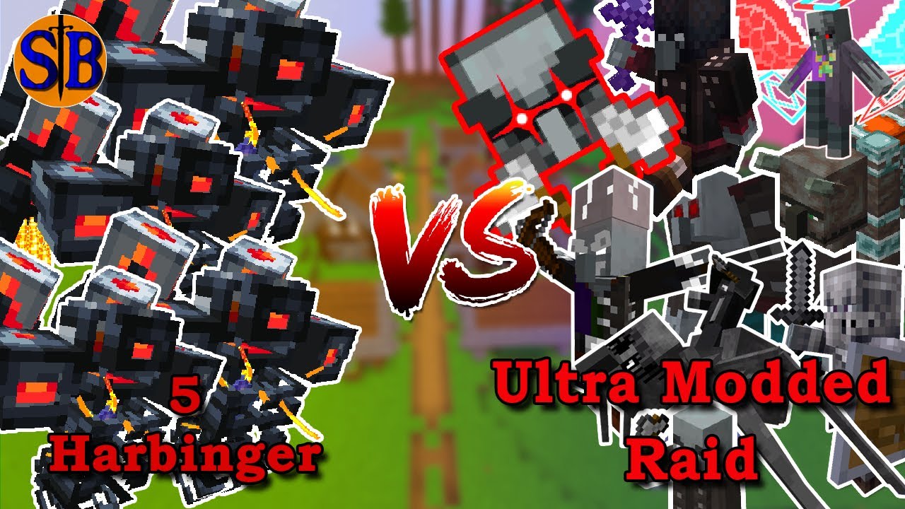 Can 5 Harbingers defeat the Ultra Modded Raid  1.19 | Minecraft Mob Battle