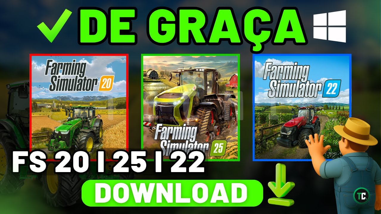 Como Baixar o Farming Simulator 25, 22 e 20 de Graça no PC