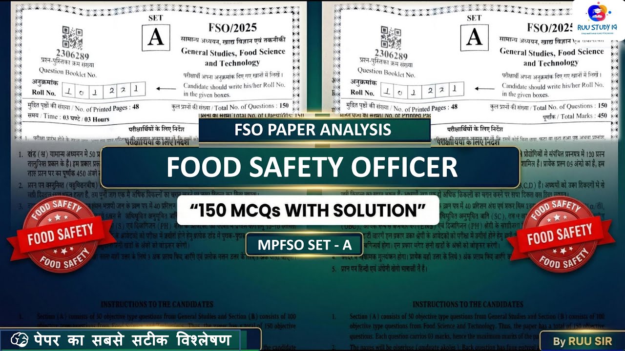 MPPSC FSO 2025 🔥 Part A+B PAPER SOLUTION |🔴14 Dec 2025 | RUU Sir Complete Analysis #mpfso #mppsc