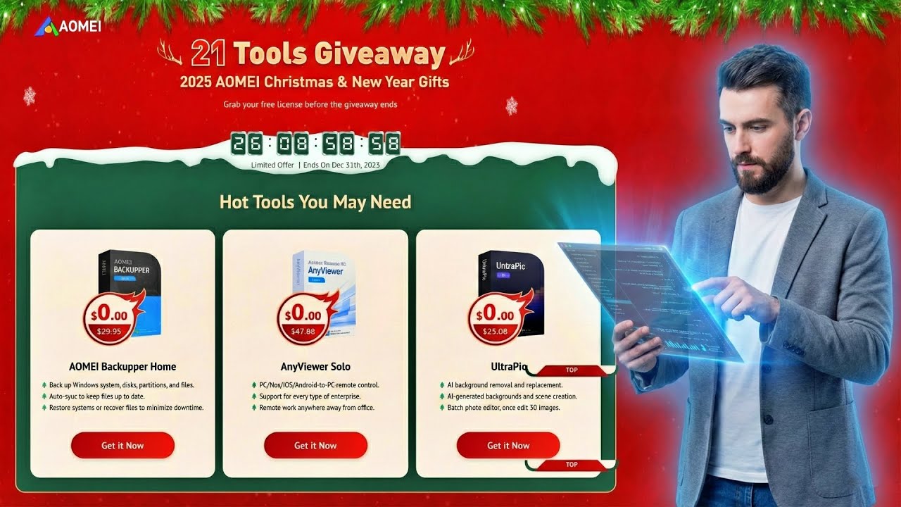 21 Premium Software Tools FREE! AOMEI Tech Mega Giveaway 2025 | Backup, AI Tools, Utilities & More