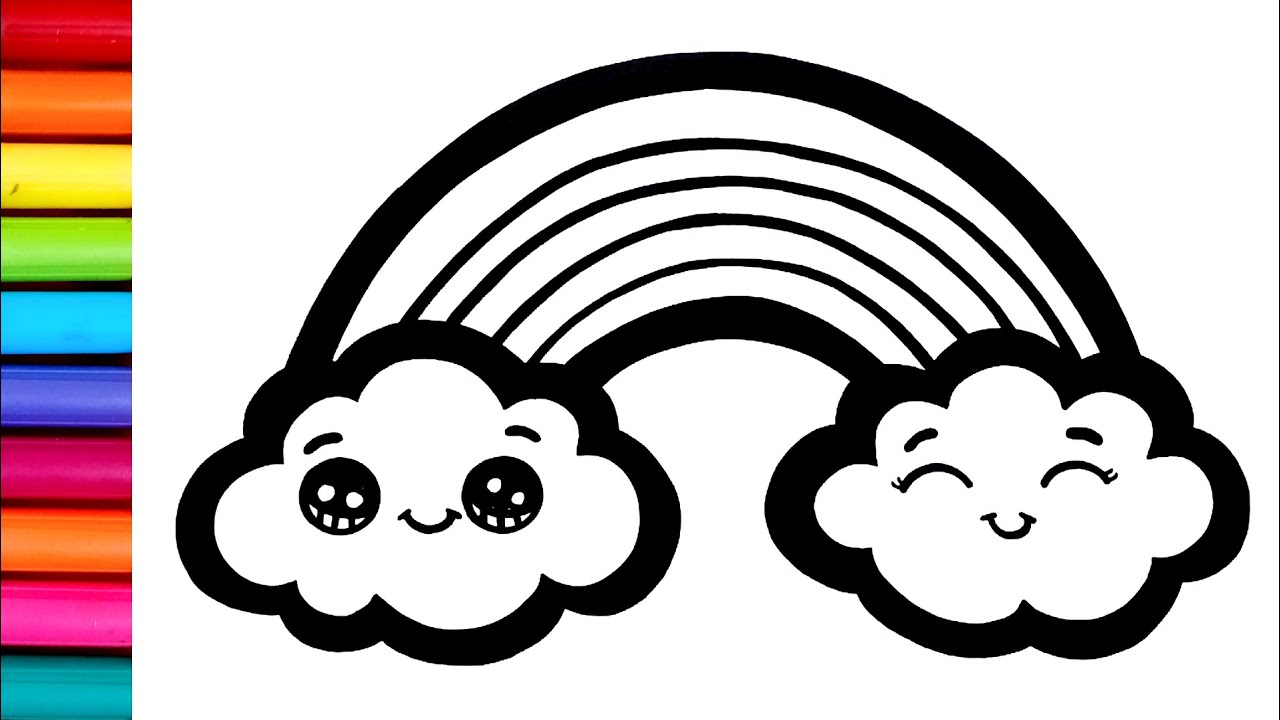 Rainbow Clouds Drawing | How to Draw a Rainbow & Clouds 🌈