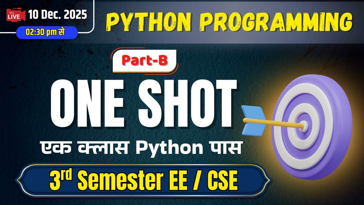 One SHOT || Python Programming(Part-B) || Polytechnic 3rd Semester Electrical/ CSE