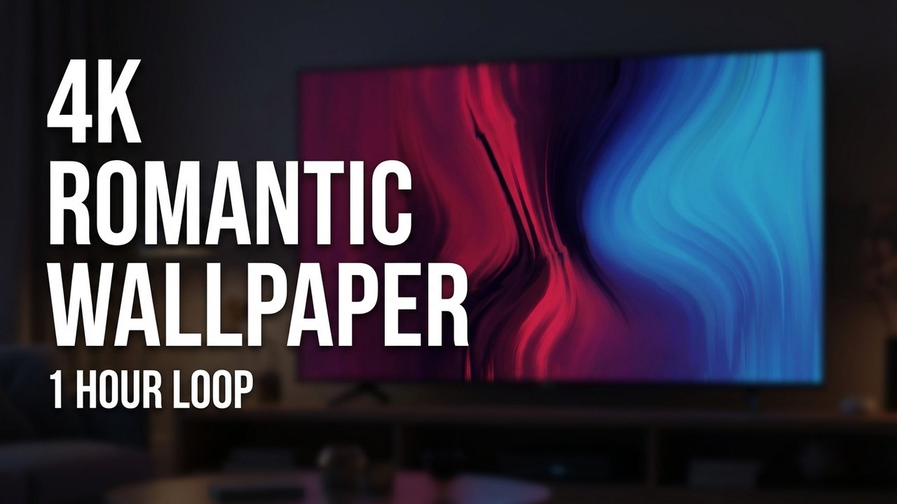 4K Animated Wallpaper for TV 1 Hour Romantic Liquide Red Blue Atmosphere Live Screensaver Loop