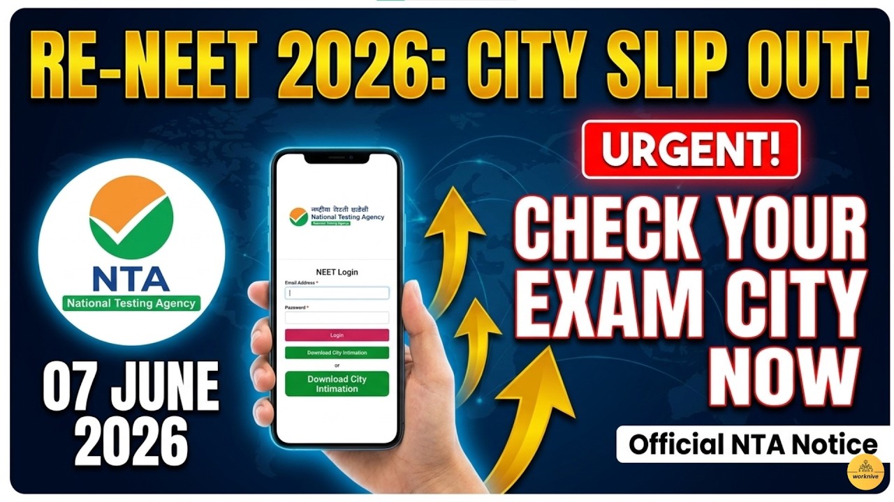 RE-NEET 2026: Official City Intimation Slip OUT! Check Your Exam City Link Active!