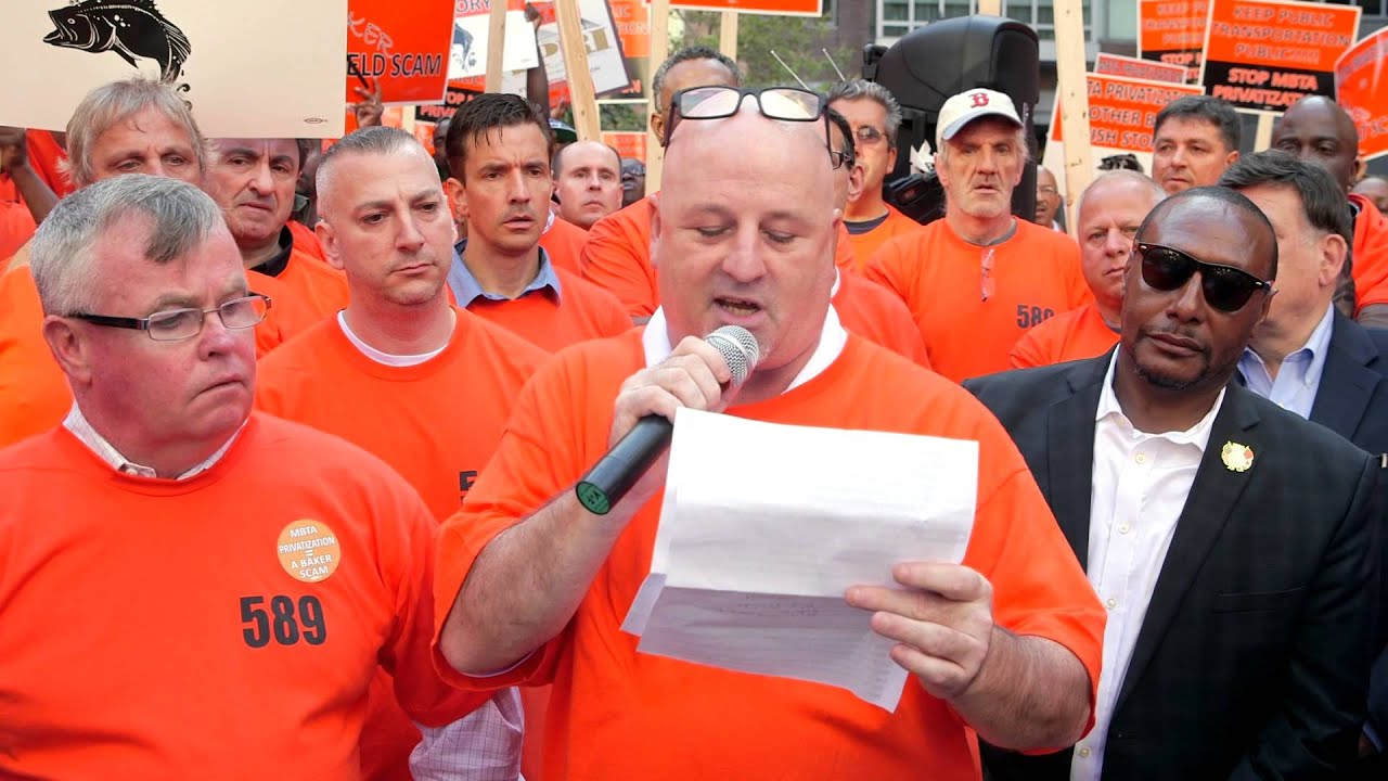 Passionate Speech By Local 589's Larry Kelly At MBTA Rally