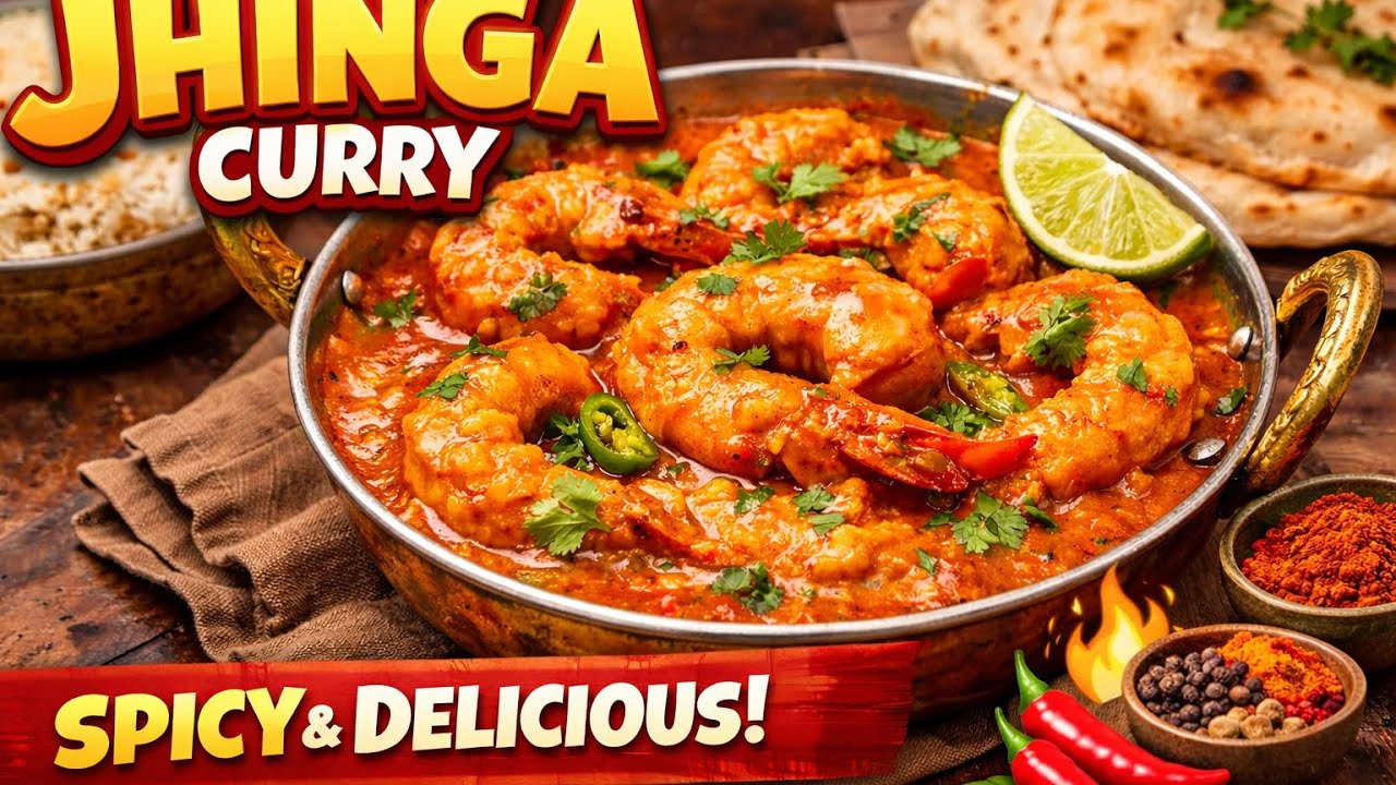 Dhaba Style Jhinga Curry Recipe | Hotel Jaisa Jhinga Masala Ghar Par 🦐🔥