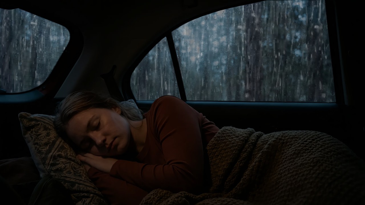 Fell Asleep Instantly in 5 Minutes with Pouring Rain & Thunder Roaring on The Car in the Night