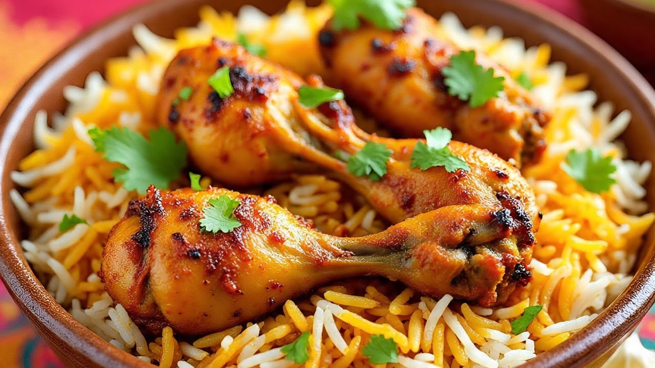 डबल लियर वाली चिकन तंदूरी बिरयानी 😋 tandoori chicken biryani recipe #chickenbiryani #indianfood 