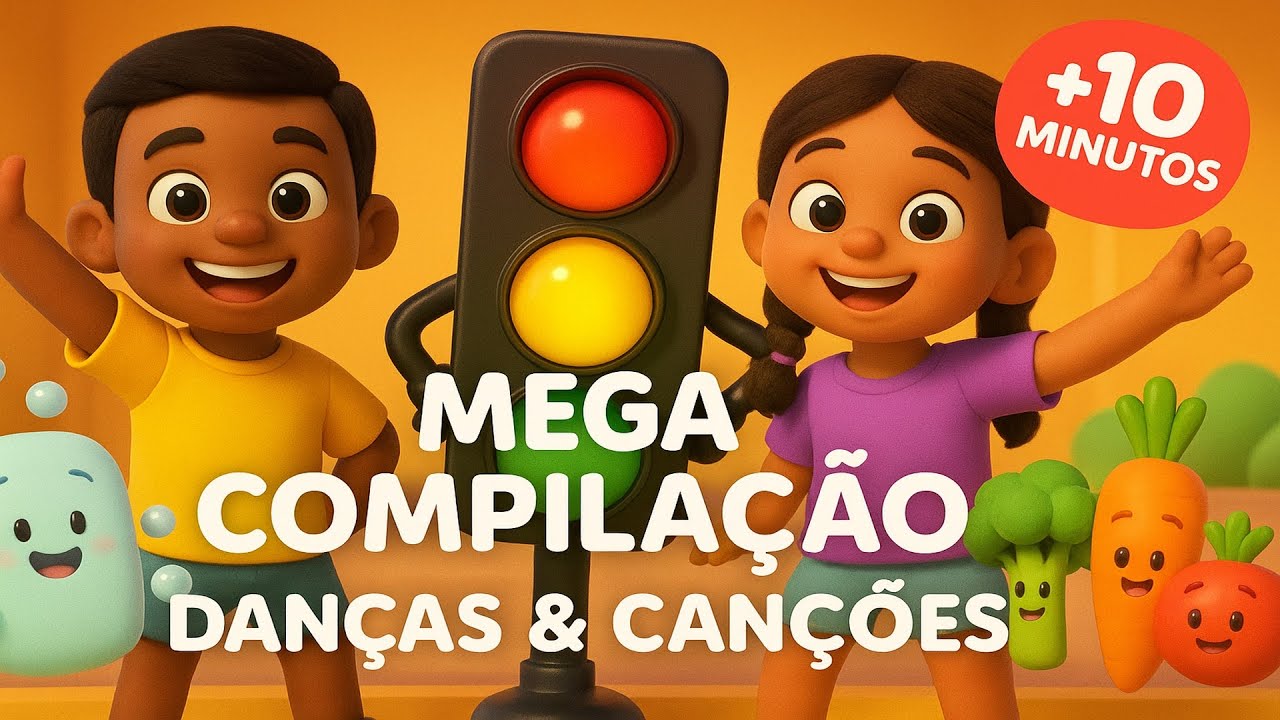Mega Compilação Infantil (+10 MIN) 🎵🧼🚦🥦 Danças & Canções Favoritas