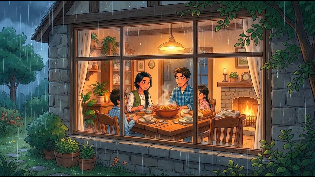 A Rainy Day : Cozy Moments Together | Ghibli-style Video