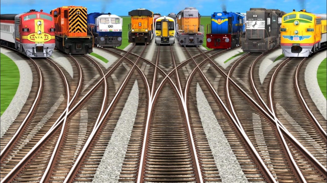 💬Bande bharat Express Crossing With Other Express Trains On High Curves Railroad Tracks 