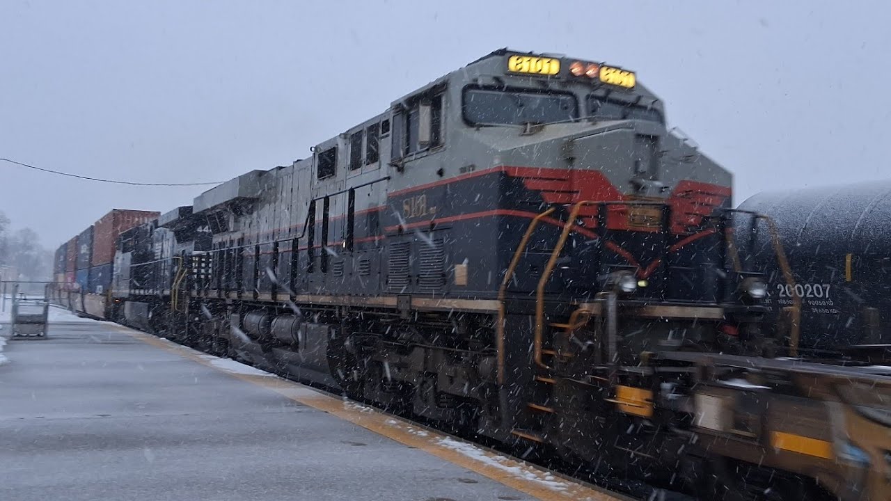 NS 277 with 8101 Central of Georgia middle DP passing Elkhart, IN!