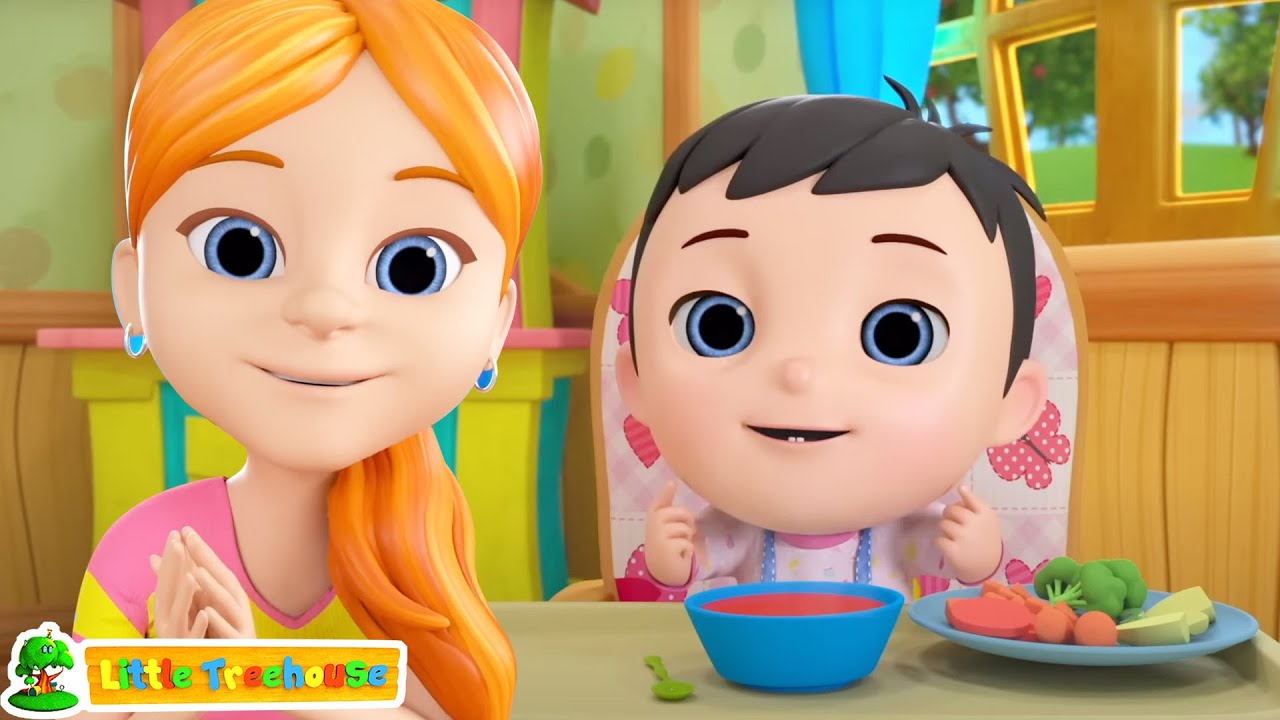 Chew Your Food, Kindergarten Nursery Rhyme, Cartoon Video by Little Treehouse
