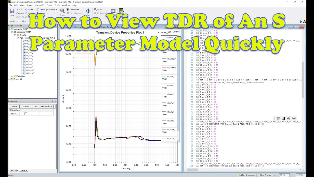 How to View TDR of An S Parameter Model Quickly