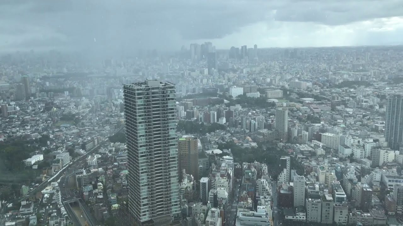 Tokyo rain as seen from above | Tokyo cityscape | 4K