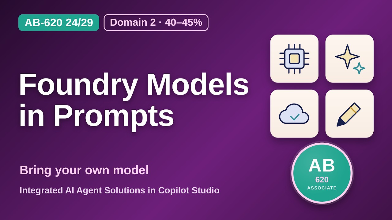 AB-620 24/29: Custom Prompts with Foundry Models | Integrated AI Agent Solutions in Copilot Studio