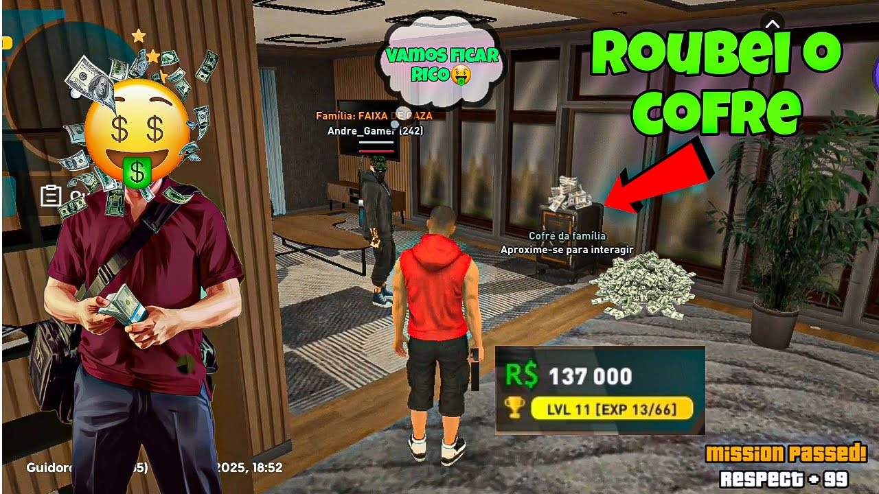 Roubei o cofre de familia no Rio Rise (Jeito mais facil de ficar rico 🤑💰)