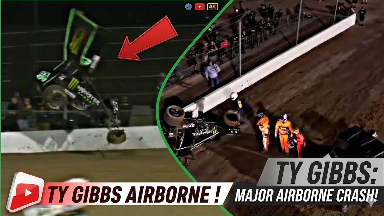 Ty Gibbs Huge Flip in High Limit Sprint Car Debut at Las Vegas | Wild Dirt Racing Crash!