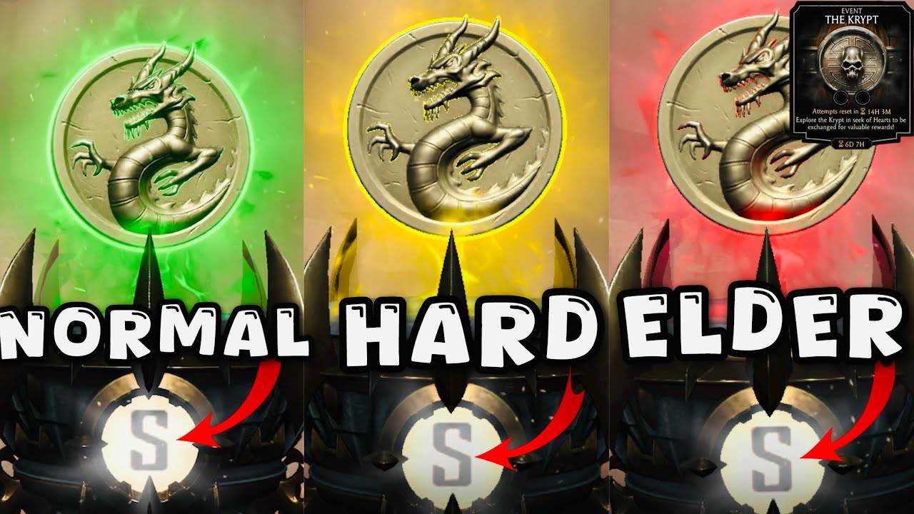 DRAGON 🐉 S Rank Tips For All Krypt (Normal,Hard & Elder)Modes MK Mobile |Best Way for Dragon Krystal