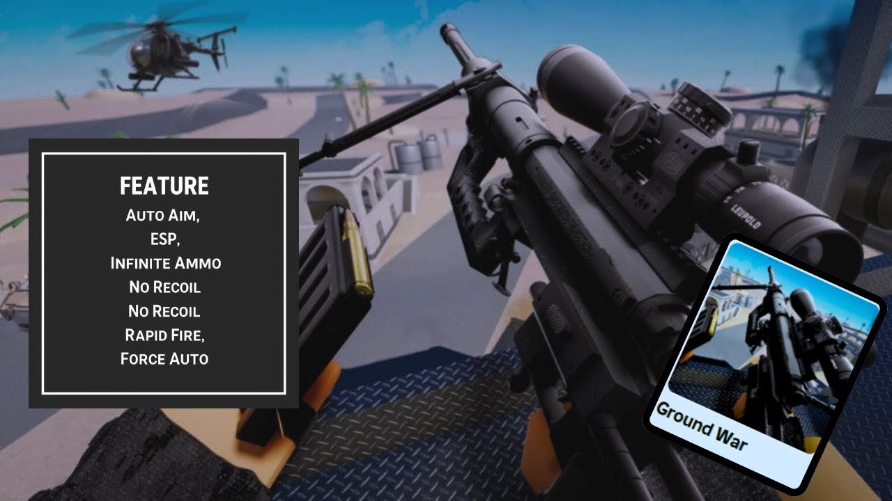Ground War Script | Auto Aim | Infinite Ammo | more