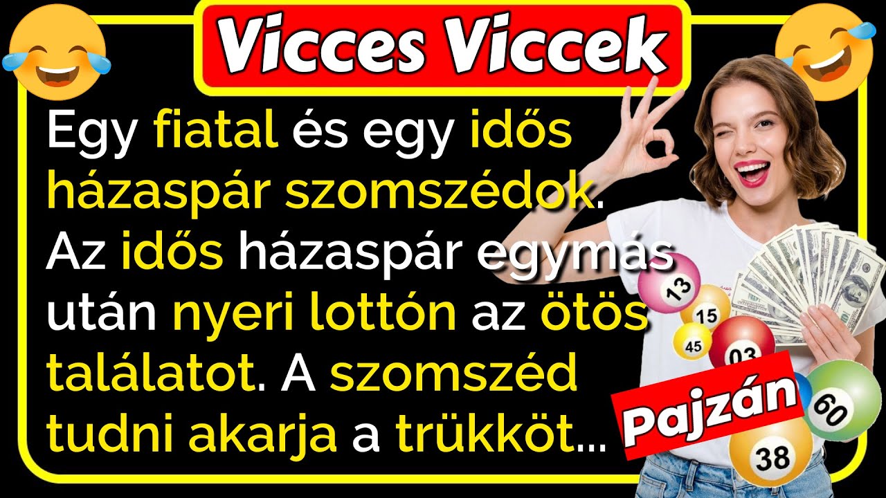 🤣 Vicces Viccek: Egy házaspárnak mindig ötöse van a lottón, de mi a trükkje... vicces 😂🤣😂