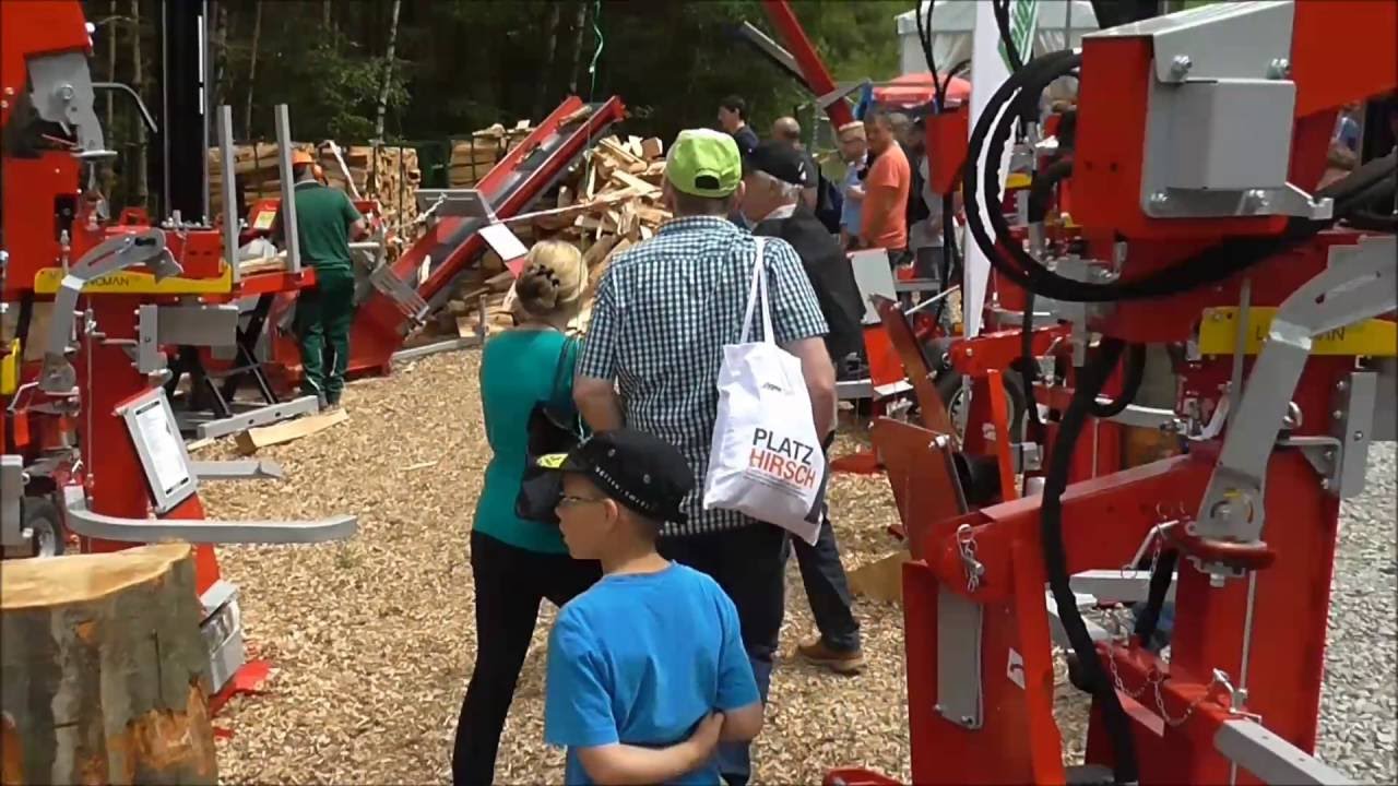Holzspalten auf KWF Messe in Roding 2016,Feige Forsttechnik