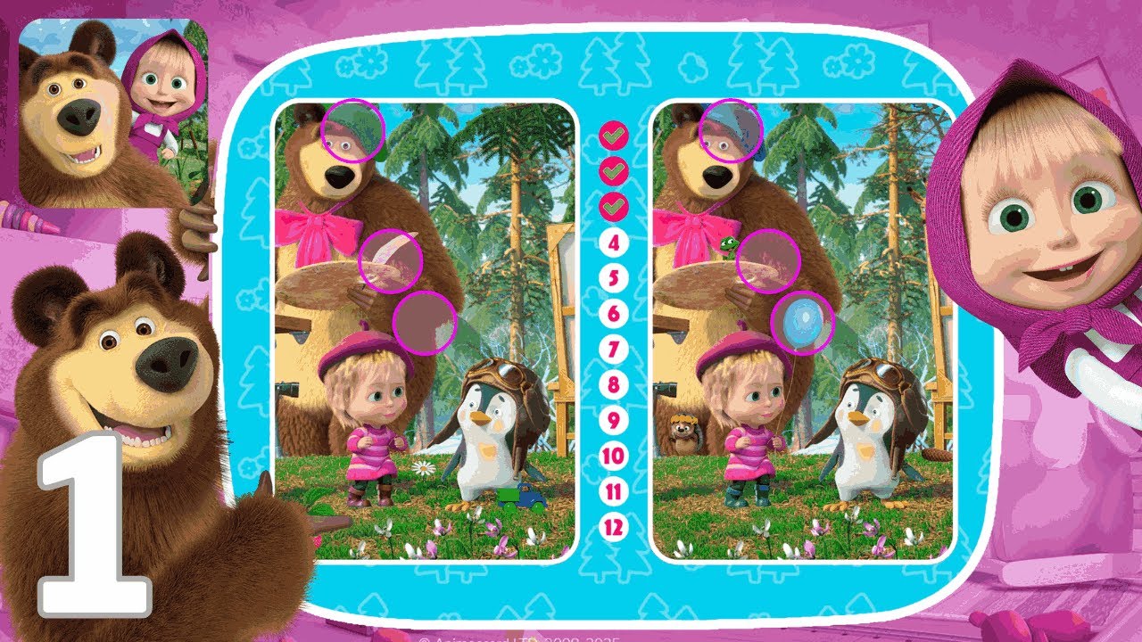Find the Difference – Masha and the Bear Educational Games for Kids
