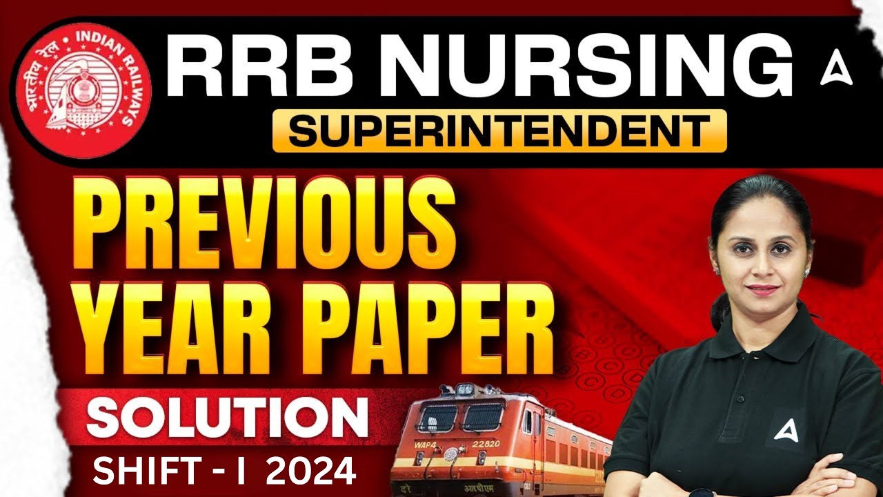RRB Nursing Superintendent Previous Year Paper | Solution Shift-I 2025 | #rrbnursingsuperintendent