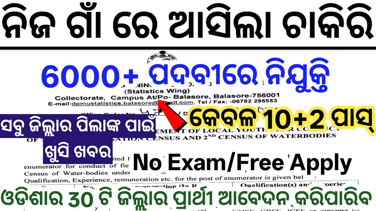 Odisha village jobs 2025 ! odisha 6000 job vacancy 2025 ! Latest Govt Jobs in Odisha 2025 ! New Job