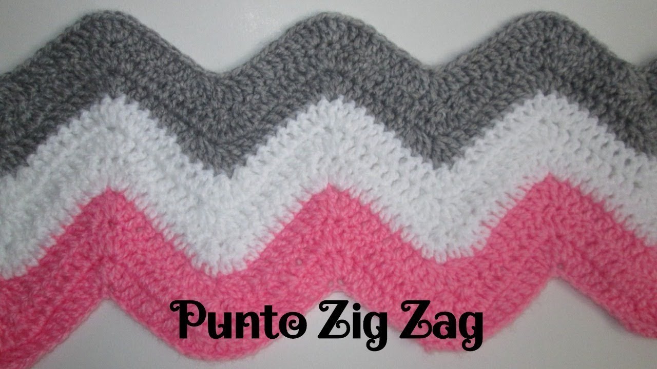 ⭕👉 Cómo Hacer el Punto ZIG ZAG a Crochet  -  Muy Fácil - Punto #5 💞 Crochet Feliz