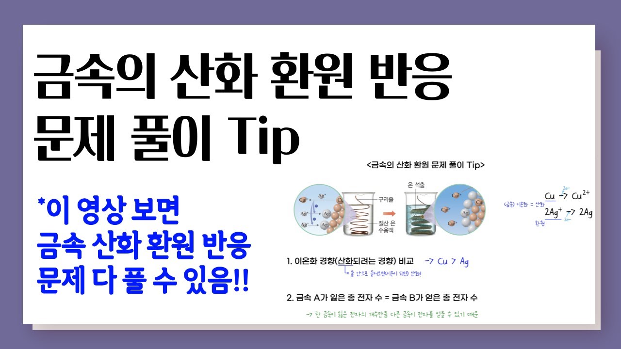 금속의 산화 환원 반응 문제 풀이 Tip